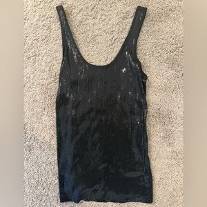 Express Black Sequin Tank Top